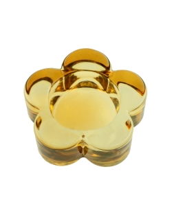 Portavelas Flor Amarillo 7.3X2cm Vidrio