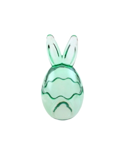 Huevera Conejo Verde 8X17.5cm Vidrio