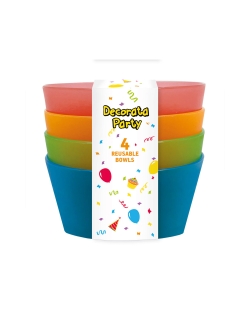 Bowls Plastico Reutilizable 13cm Semitransp. Colores Mix 