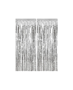 Decoracion Cortina Plata 1 X 2m