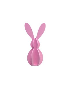 Pequeña Decoracion Conejo Rosa 6X12cm Madera