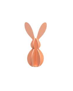 Pequeña Decoracion Conejo Melocoton-Rosa 6X12cm Madera