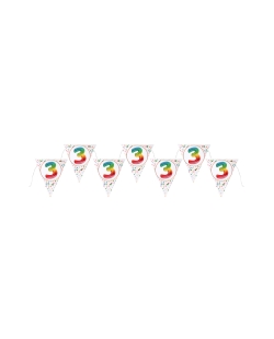 Banderin Multicolor 3 Años 22X26cm X3m Carton