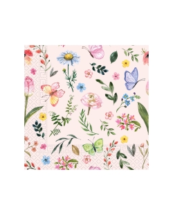 Servilletas 33cm X 33cm Mariposas Rosa Fsc 