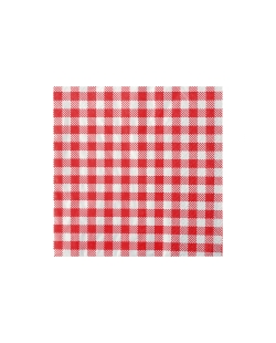 Servilleta Coctel Vichy Rojo 21X20cm Papel 3C 
