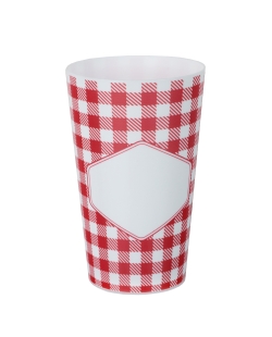Vaso Reutilizable Vichy Rojo 7.3X11.6cm /33cl Polipropileno