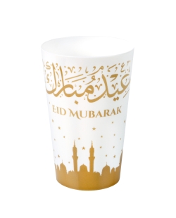 Vaso Reutilizable Eid Mubarak Oro 7.3X11.6cm /33cl Polipropileno