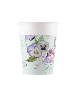 Vasos Papel 200ml Mariposas Turquesa Fsc ***OFERTA DTO NO ACUMULABLE