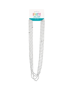 Collares Cuentas Metal Plata 81cm