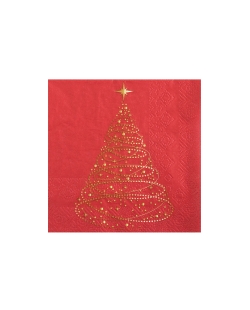 Servilleta Peq. Navidad Roja 25X25cm Papel 3 Capas ***OFERTA DTO NO ACUMULABLE