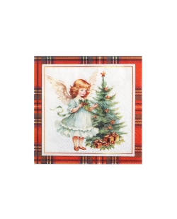 Servilleta Peq. Cuadros Navidad 25X25cm Papel 3 Capas ***OFERTA DTO NO ACUMULABLE