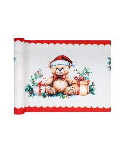 Camino Mesa Osito Navidad 28cm Popelina Poliester 2,5m***OFERTA DTO NO ACUMULABLE