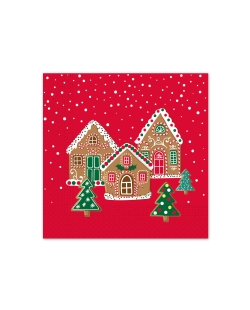 Servilletas 33X33cm Casitas Galleta Fsc 3Pli