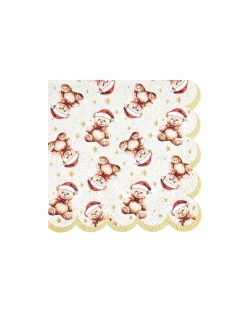 Servilleta Peq. Osito Navidad 25X25cm Papel 3 Capas ***OFERTA DTO NO ACUMULABLE