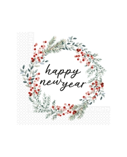 Servilletas 33X33cm H. New Year Corona Fsc 3Pli