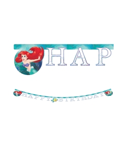 Guirnalda Happy Bday La Sirenita Ariel Fsc