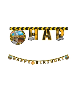 Guirnalda Happy Bday Construccion Papel Fsc