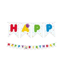 Banderin Reutilizable Happy Bday Globos