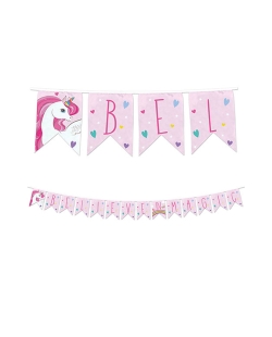 Banderin Reutilizable Happy Bday Unicornio