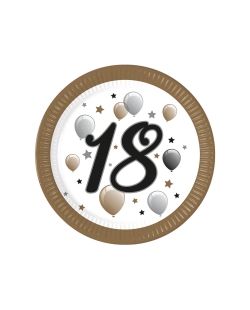 Platos 23cm 18 Años Oro/Negro Fsc