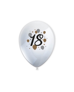 Globos Latex 18 Años Oro/Negro