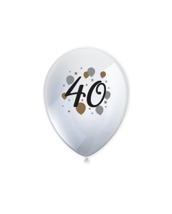 Globos Latex 40 Años Oro/Negro