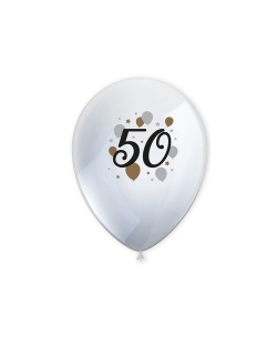 Globos Latex 50 Años Oro/Negro