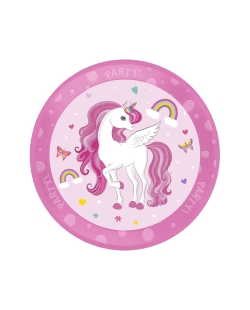 Plato Plastico Reutilizable 21cm Unicornio