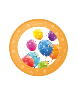 Platos Plastico Reutilizable 21cm Globos
