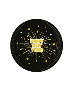 Platos 23cm H. New Year Negro Fsc
