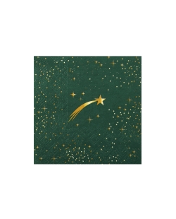Servilleta Peq. Estrella Fugaz Verde Abeto 25X25cm Papel 3 Capas ***OFERTA DTO NO ACUMULABLE
