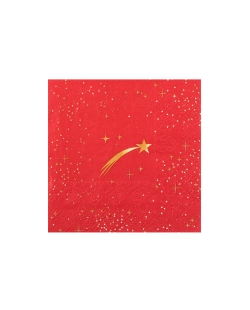 Servilleta Peq. Estrella Fugaz Rojo 25X25cm Papel 3 Capas ***OFERTA DTO NO ACUMULABLE