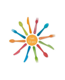 Cubiertos Multicolor Plastico Reutilizable Caja 