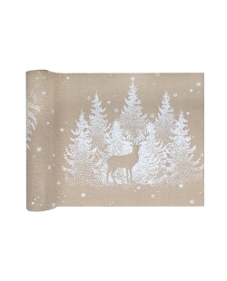 Camino Mesa Navidad Bajo La Nieve Natural 28cm Algodon 2,5m***OFERTA DTO NO ACUMULABLE