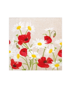 Servilletas 33X33 Margaritas Y Amapolas 3Ply Fsc 
