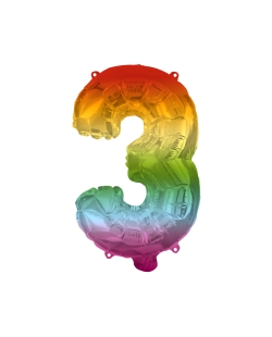 Globo Forma Numero 3 Multicolor 95cm