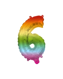 Globo Forma Numero 6 Multicolor 95cm