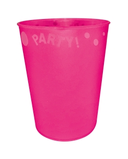 Vaso Plastico Reutilizable 250ml Fluor Fucsia
