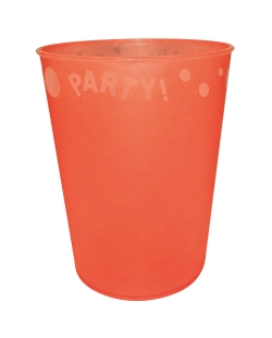 Vaso Plastico Reutilizable 250ml Fluor Naranja