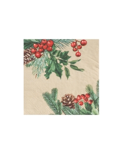Servilleta Peq. Navidad Boscosa Kraft 25X25cm Papel 3 Capas ***OFERTA DTO NO ACUMULABLE