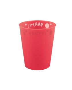 Vaso Plastico Reutilizable 250ml Semitansp. Rojo