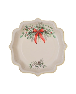 Plato Cintas Marfil 21X21cm Carton ***OFERTA DTO NO ACUMULABLE