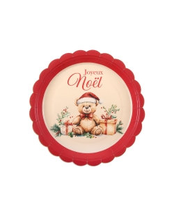 Plato Osito Navidad 23cm Carton ***OFERTA DTO NO ACUMULABLE