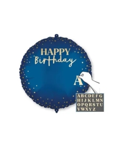 18/46cm Happy Bday Azul Personz. Con Pegatinas, Cinta Y Peso ***OFERTA DTO NO ACUMULABLE