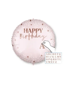 18/46cm Happy Bday Rosa Personz. Con Pegatinas, Cinta Y Peso ***OFERTA DTO NO ACUMULABLE