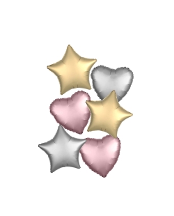 Bouquet 6 Globos 46cm Satin + Cinta y Peso ***OFERTA DTO NO ACUMULABLE 