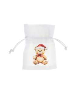 Bolsita Osito Navidad 7.5X10cm Algodon/Poliester ***OFERTA DTO NO ACUMULABLE