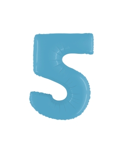 Globo Forma Numero 5 Azul Satin 95cm ***OFERTA DTO NO ACUMULABLE