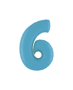 Globo Forma Numero 6 Azul Satin 95cm ***OFERTA DTO NO ACUMULABLE