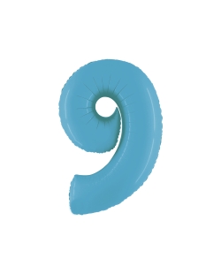 Globo Forma Numero 9 Azul Satin 95cm ***OFERTA DTO NO ACUMULABLE